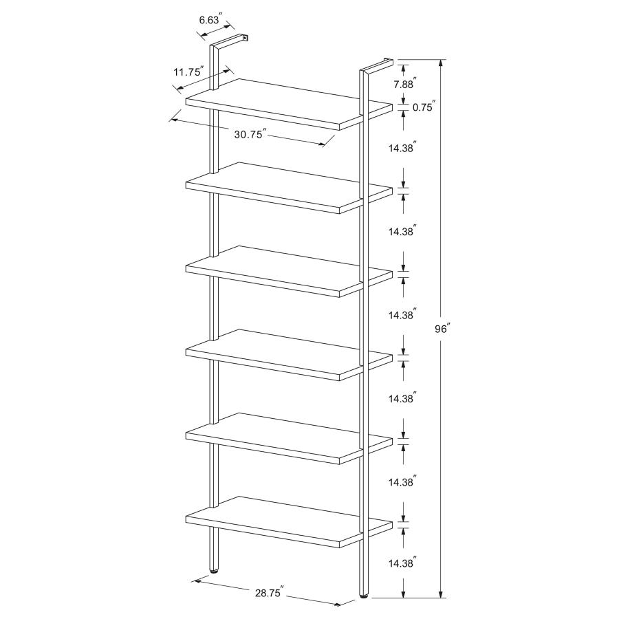 (image for) Owens 3-piece 96-inch Wall Mounted Bookshelf Set Walnut