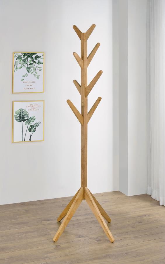 (image for) Margaret Solid Wood Coat Rack Clothing Hanger Natural Oak