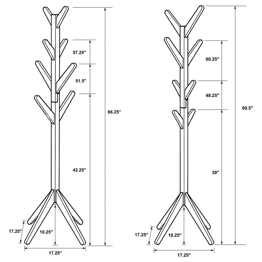 (image for) Margaret Solid Wood Coat Rack Clothing Hanger Natural Oak