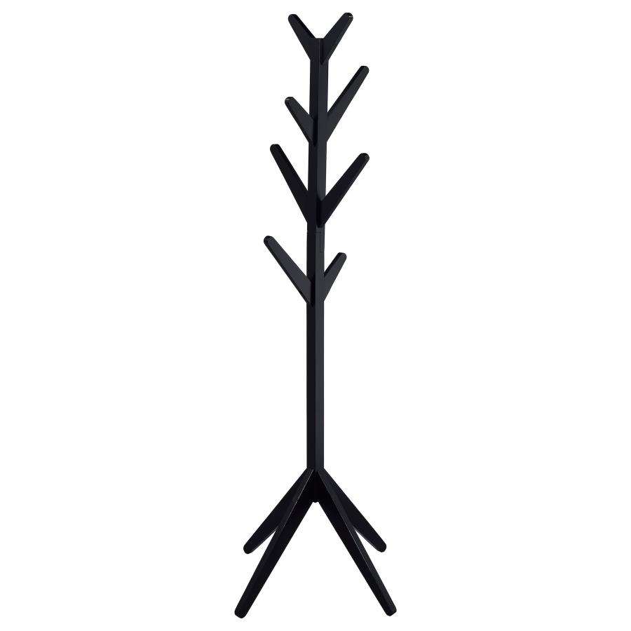 (image for) Margaret Solid Wood Coat Rack Clothing Hanger Black