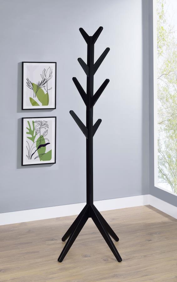 (image for) Margaret Solid Wood Coat Rack Clothing Hanger Black