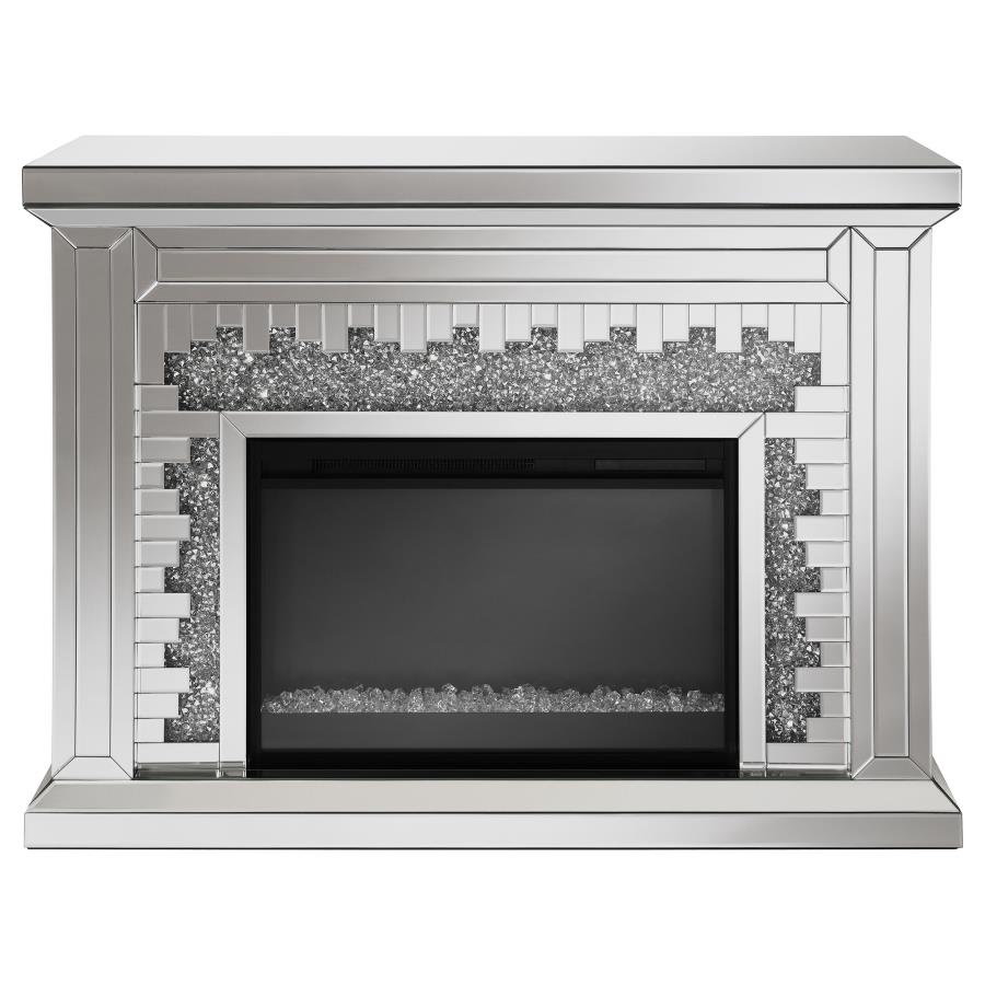 (image for) Gilmore Mirrored Freestanding Electric Fireplace Silver