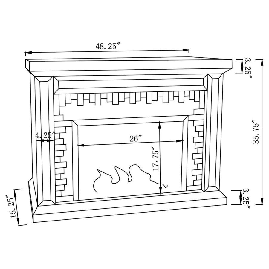 (image for) Gilmore Mirrored Freestanding Electric Fireplace Silver