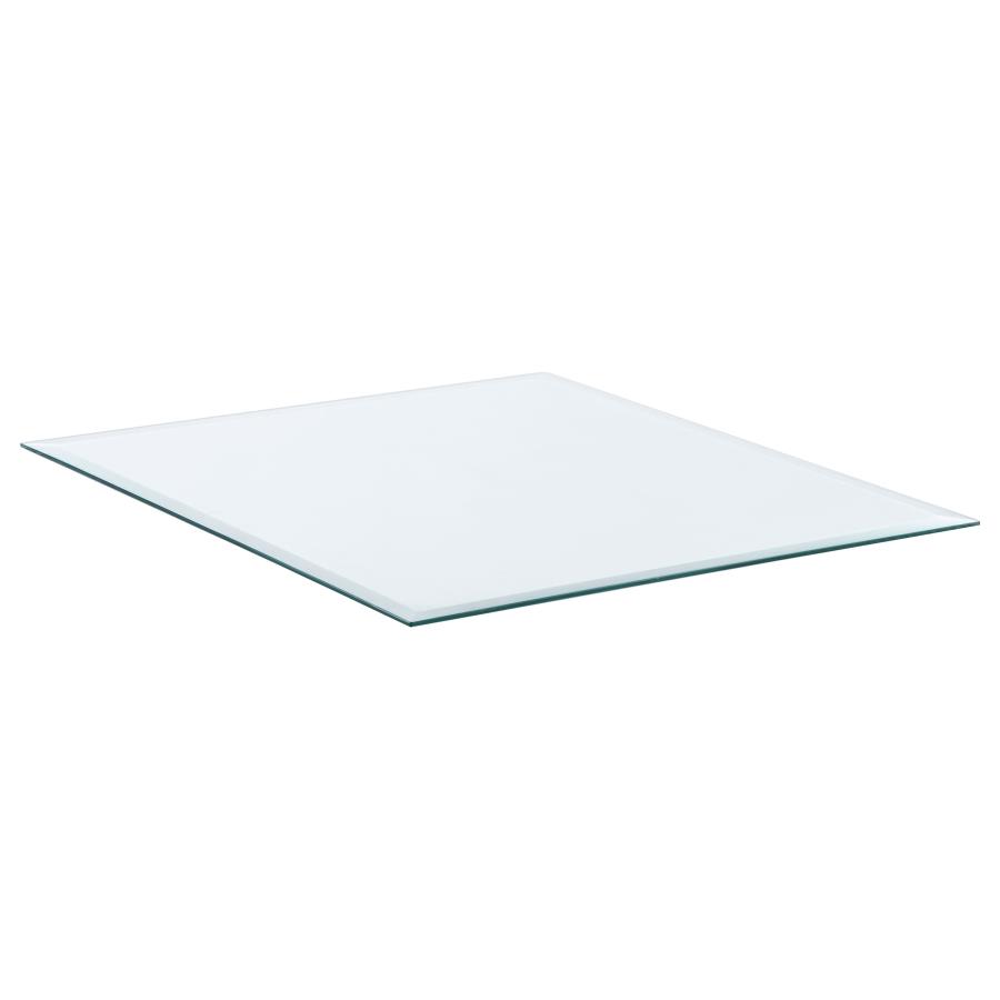 (image for) 24x24-inch 6mm Rectangular Clear Tempered Glass Top