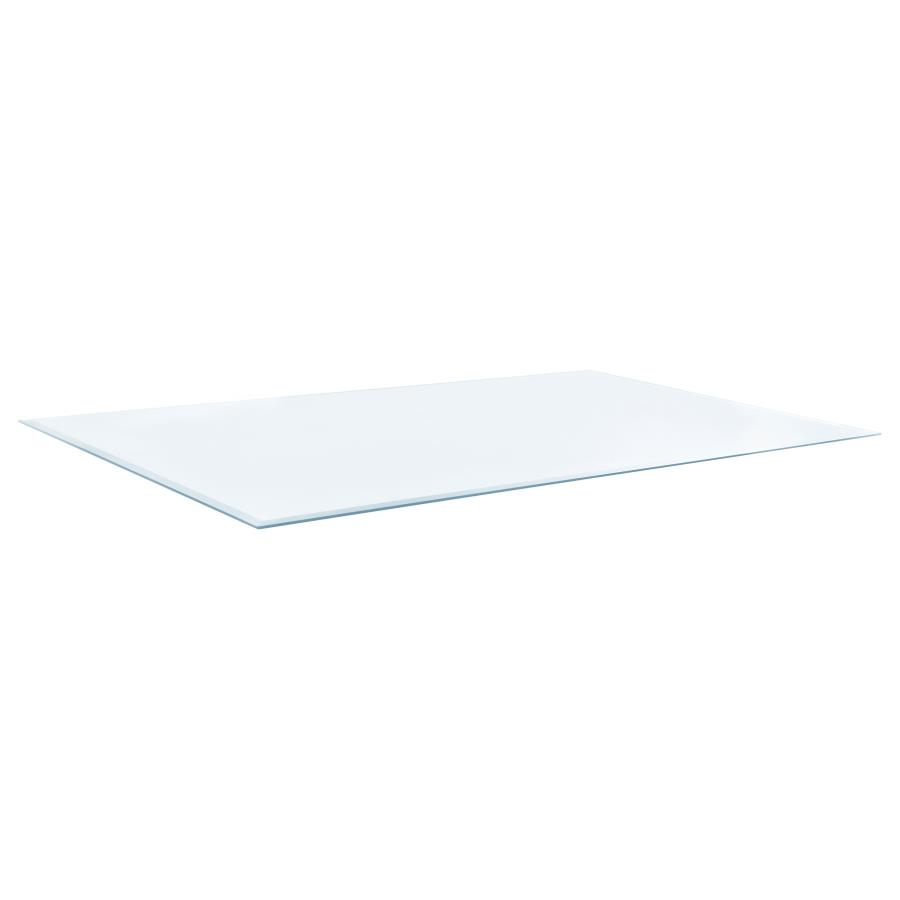 (image for) 50x18-inch 6mm Rectangular Clear Tempered Glass Top