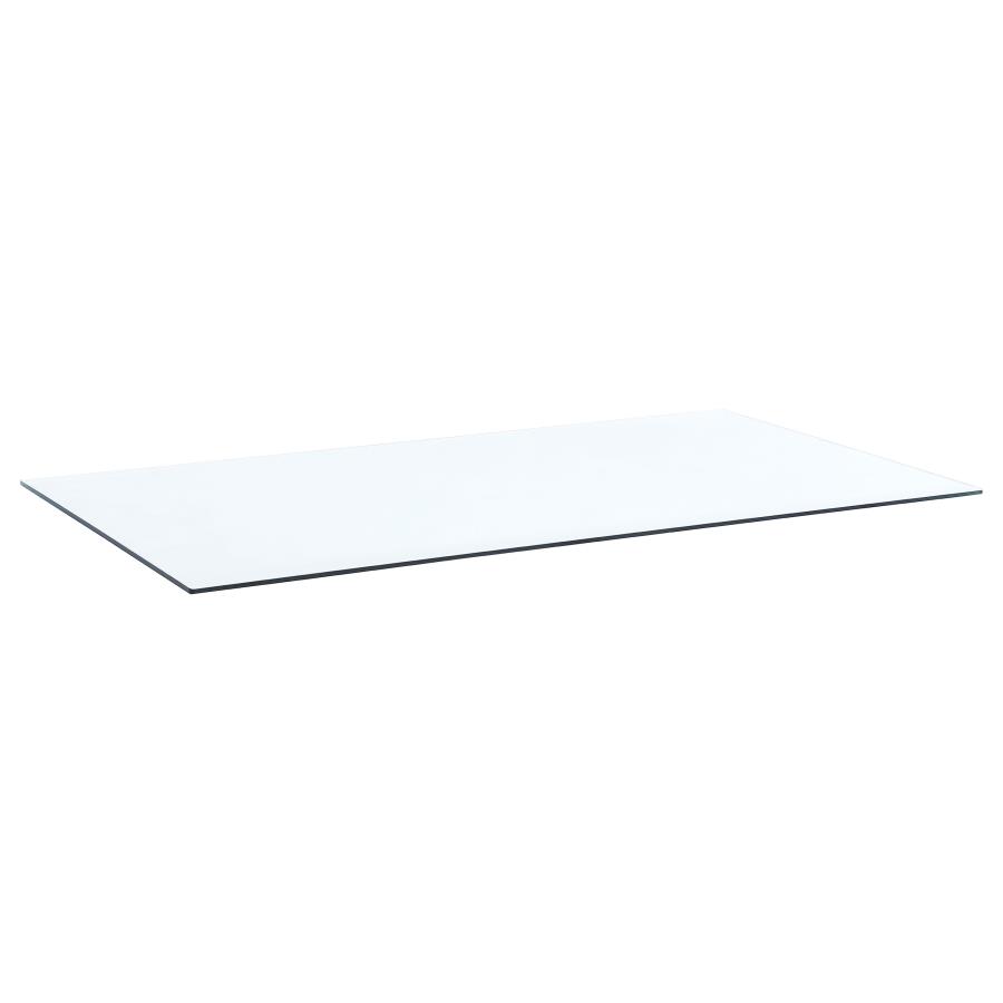 (image for) 72x40-inch 12mm Rectangular Clear Tempered Glass Top