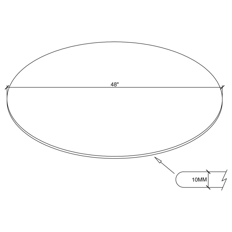 (image for) 48-inch 10mm Round Clear Tempered Glass Top