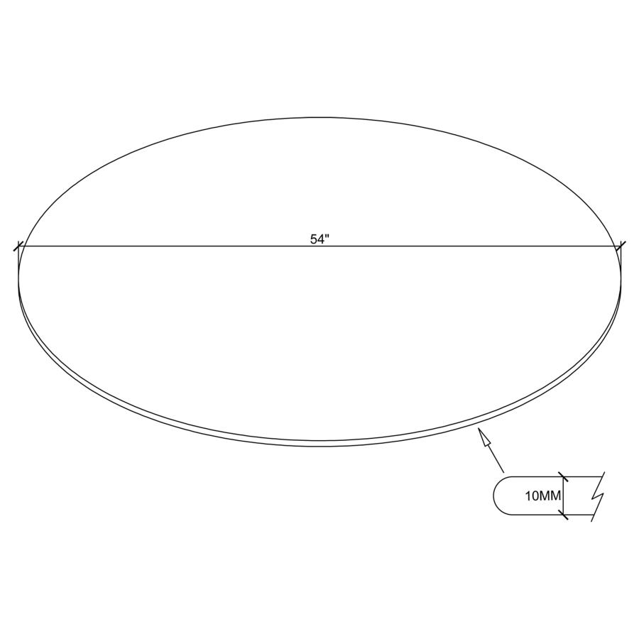 (image for) 54-inch 10mm Round Clear Tempered Glass Top